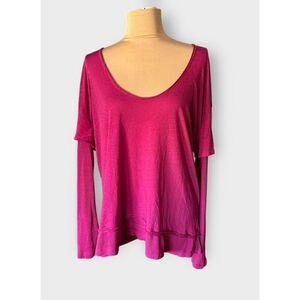 Urban Outfitters Women’s XL Pink Scoop Neck Long Sleeve Top Shirt